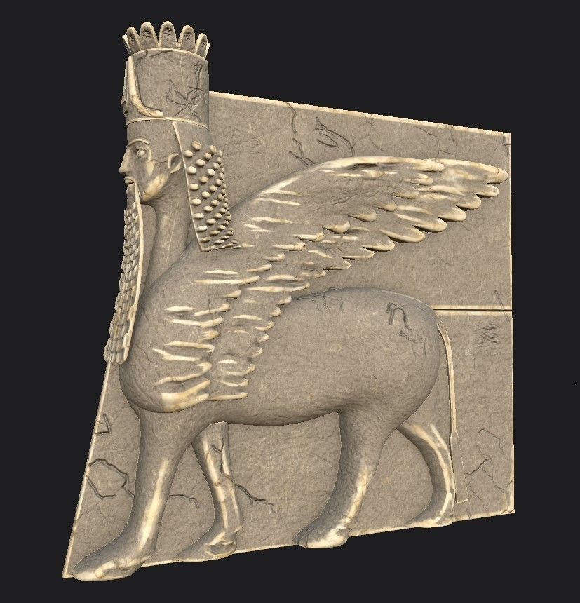 Winged Stone LION 3D model_5