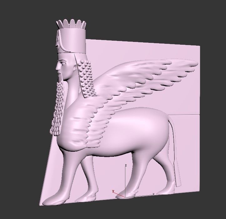 Winged Stone LION 3D model_10