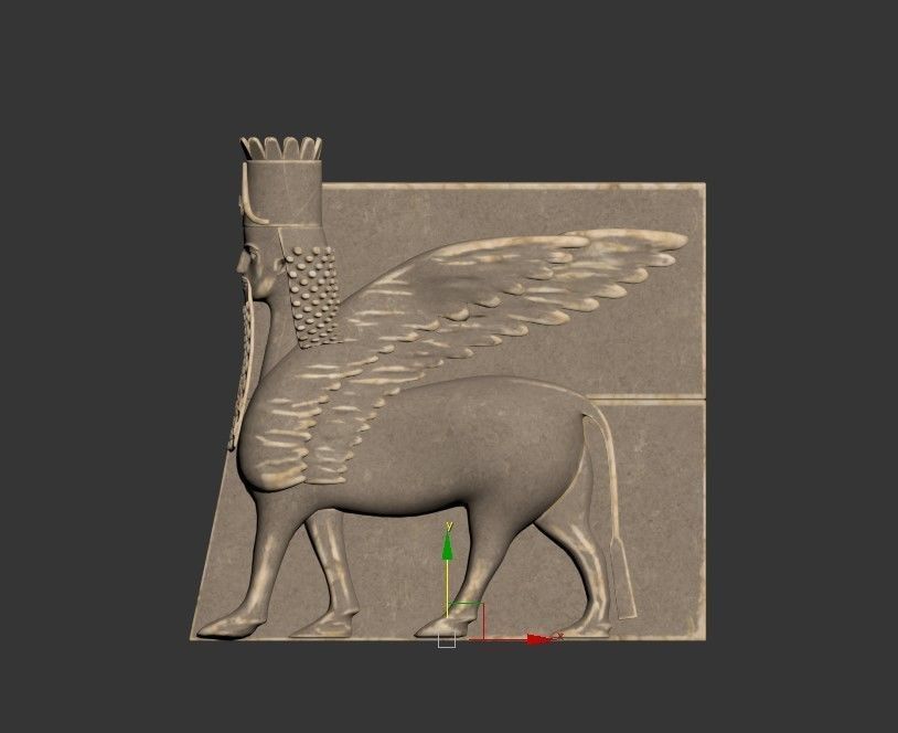 Winged Stone LION 3D model_3