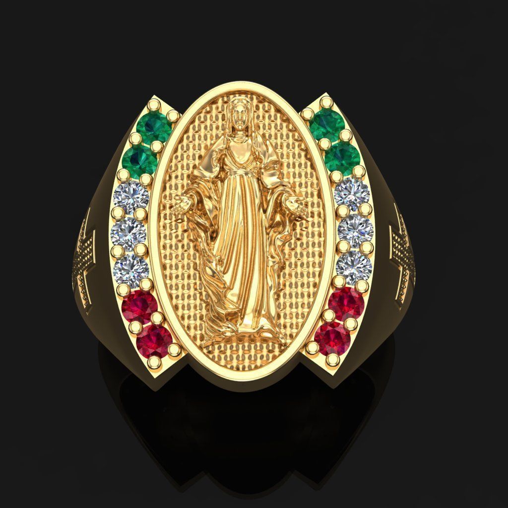 virgin mary ring 3D print model_1
