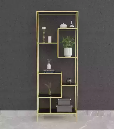 Brass Bookshelf 3D Model