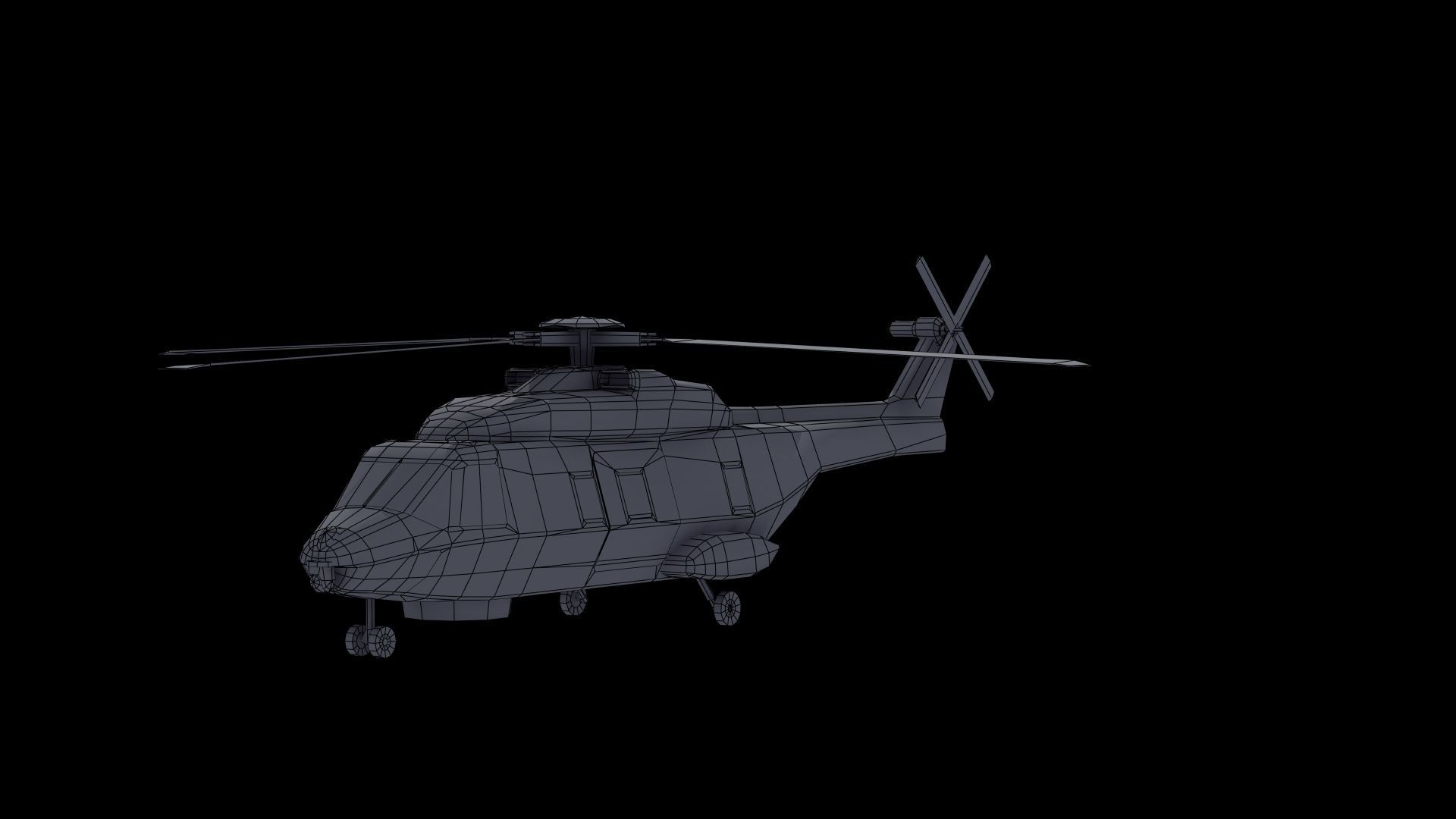 NH90 Helicopter LD1 Low-poly 3D model_55