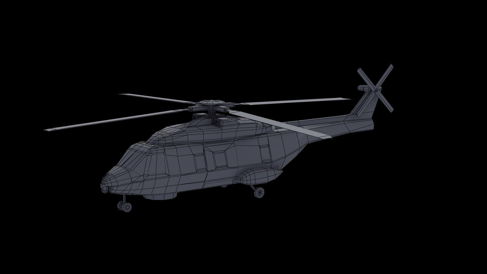 NH90 Helicopter LD1 Low-poly 3D model_42