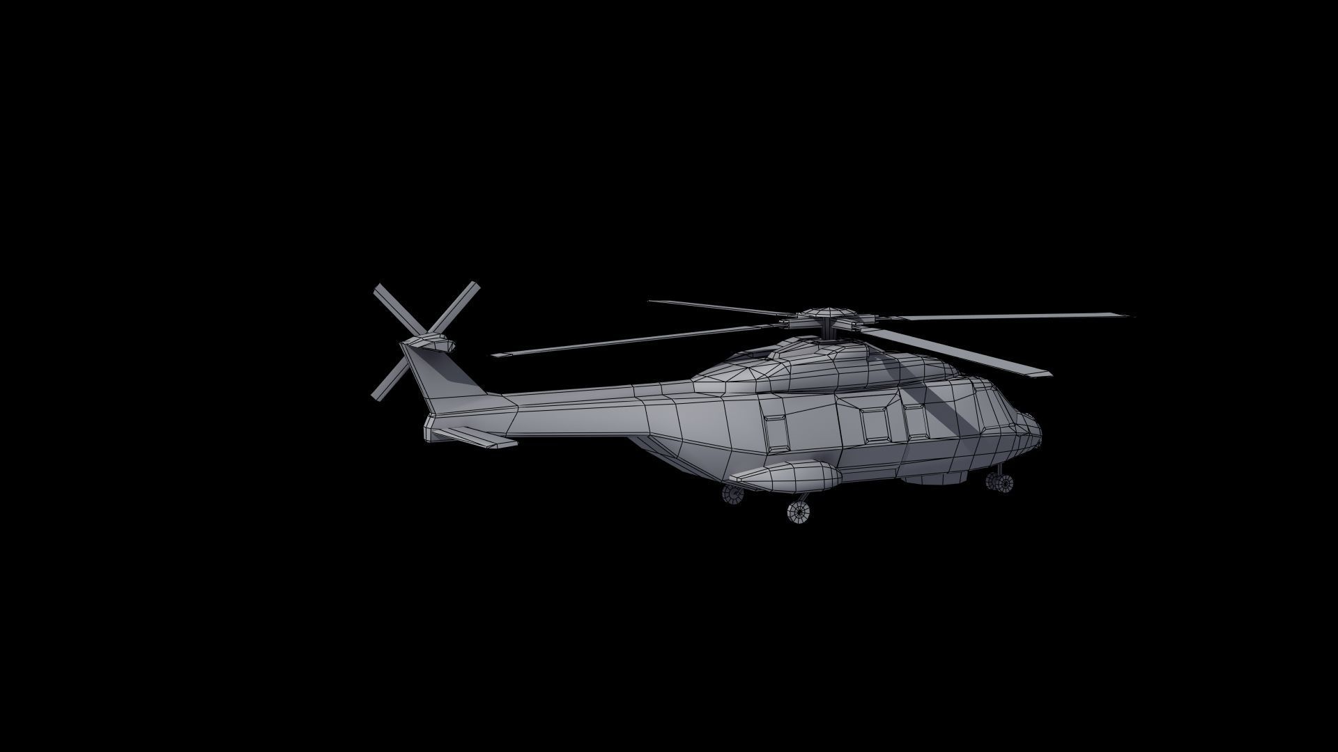 NH90 Helicopter LD1 Low-poly 3D model_50
