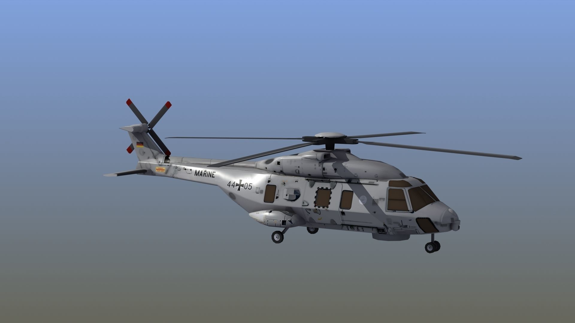 NH90 Helicopter LD1 Low-poly 3D model_8