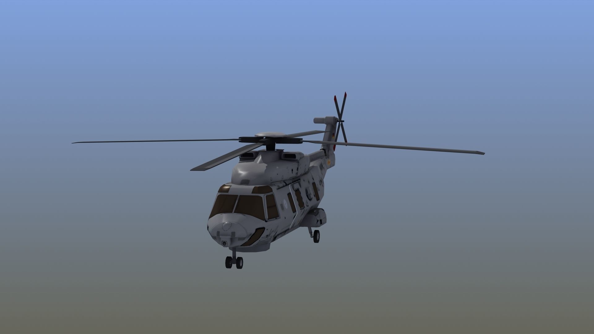 NH90 Helicopter LD1 Low-poly 3D model_12