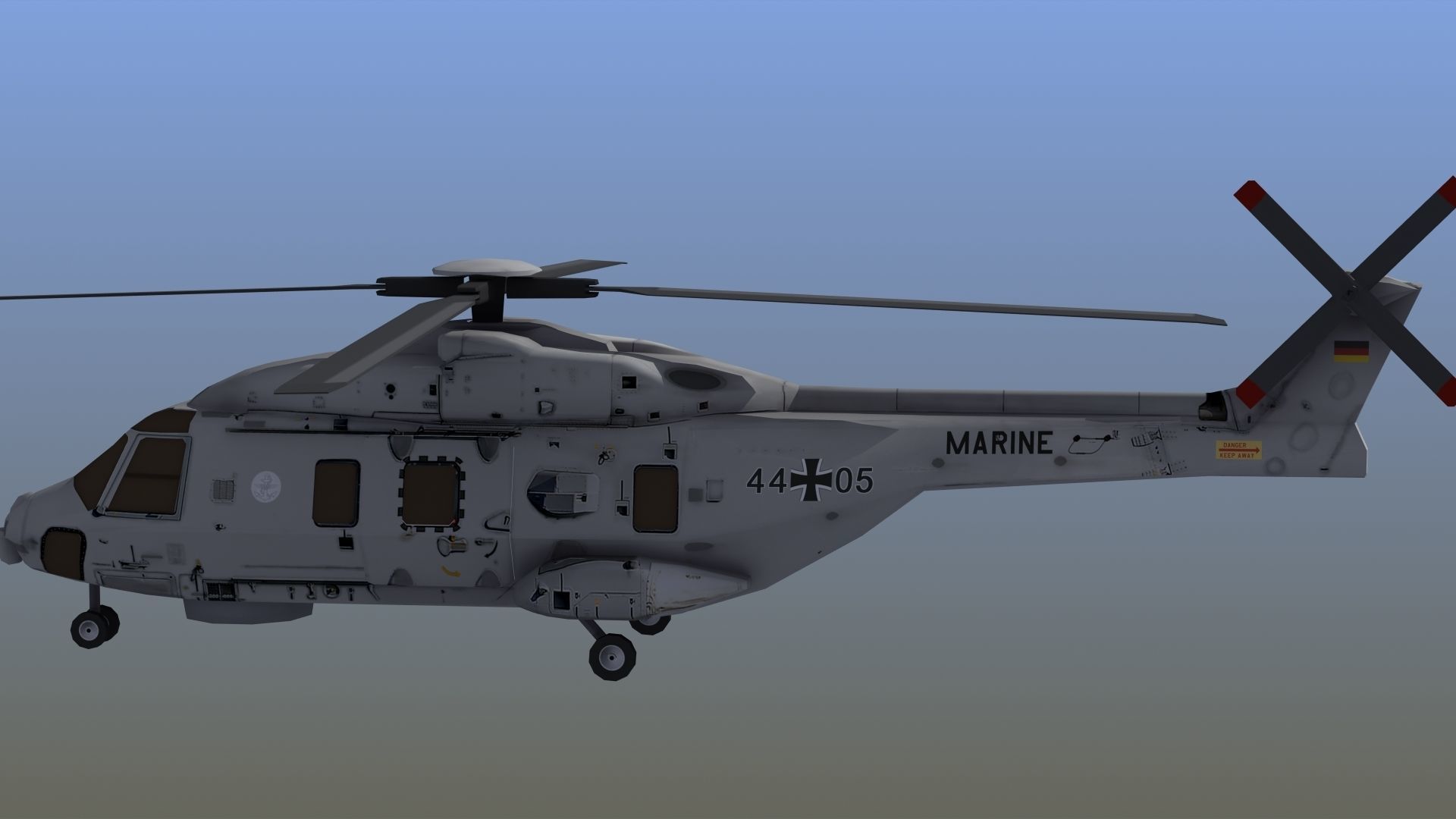NH90 Helicopter LD1 Low-poly 3D model_3