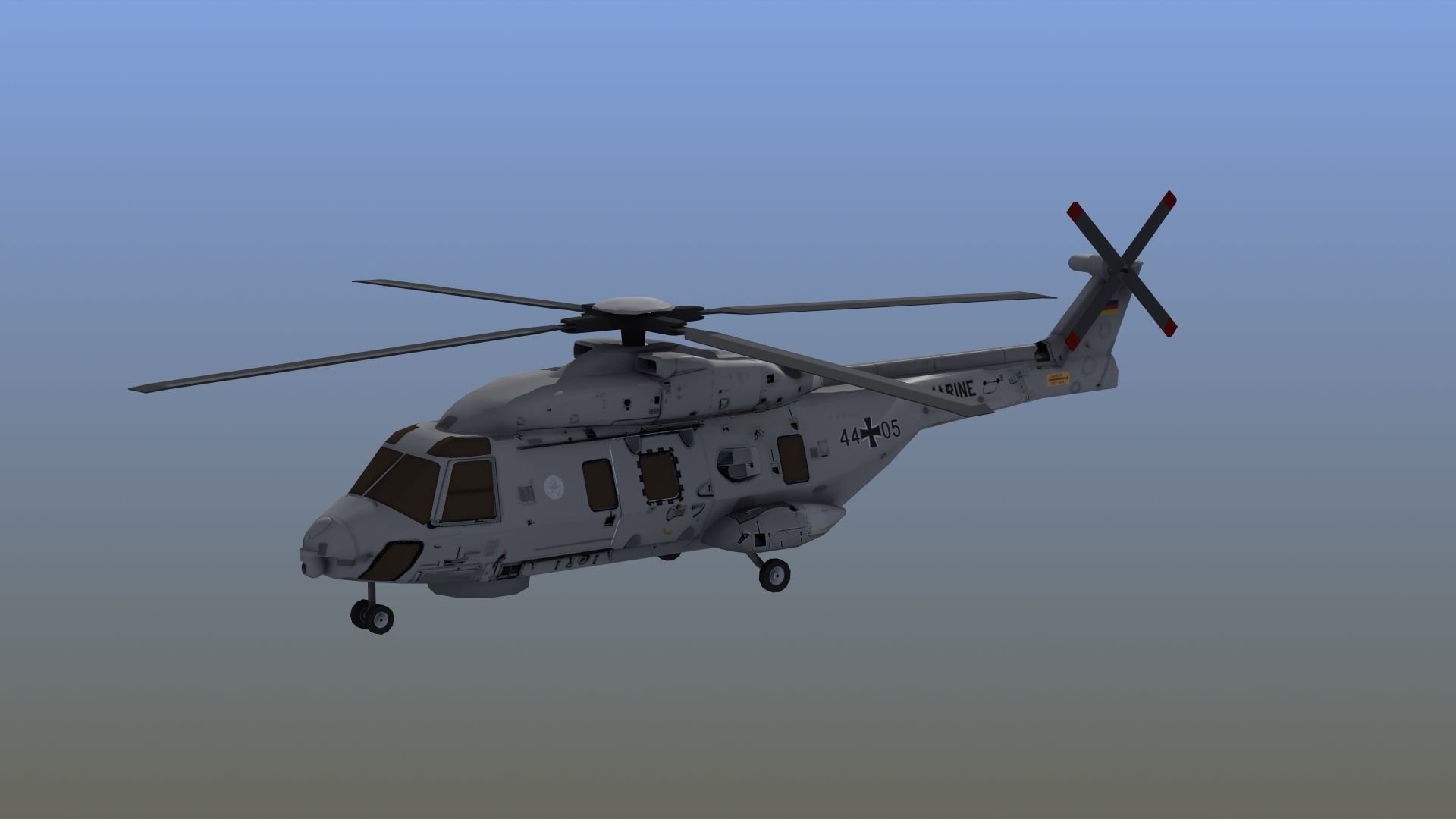 NH90 Helicopter LD1 Low-poly 3D model_2