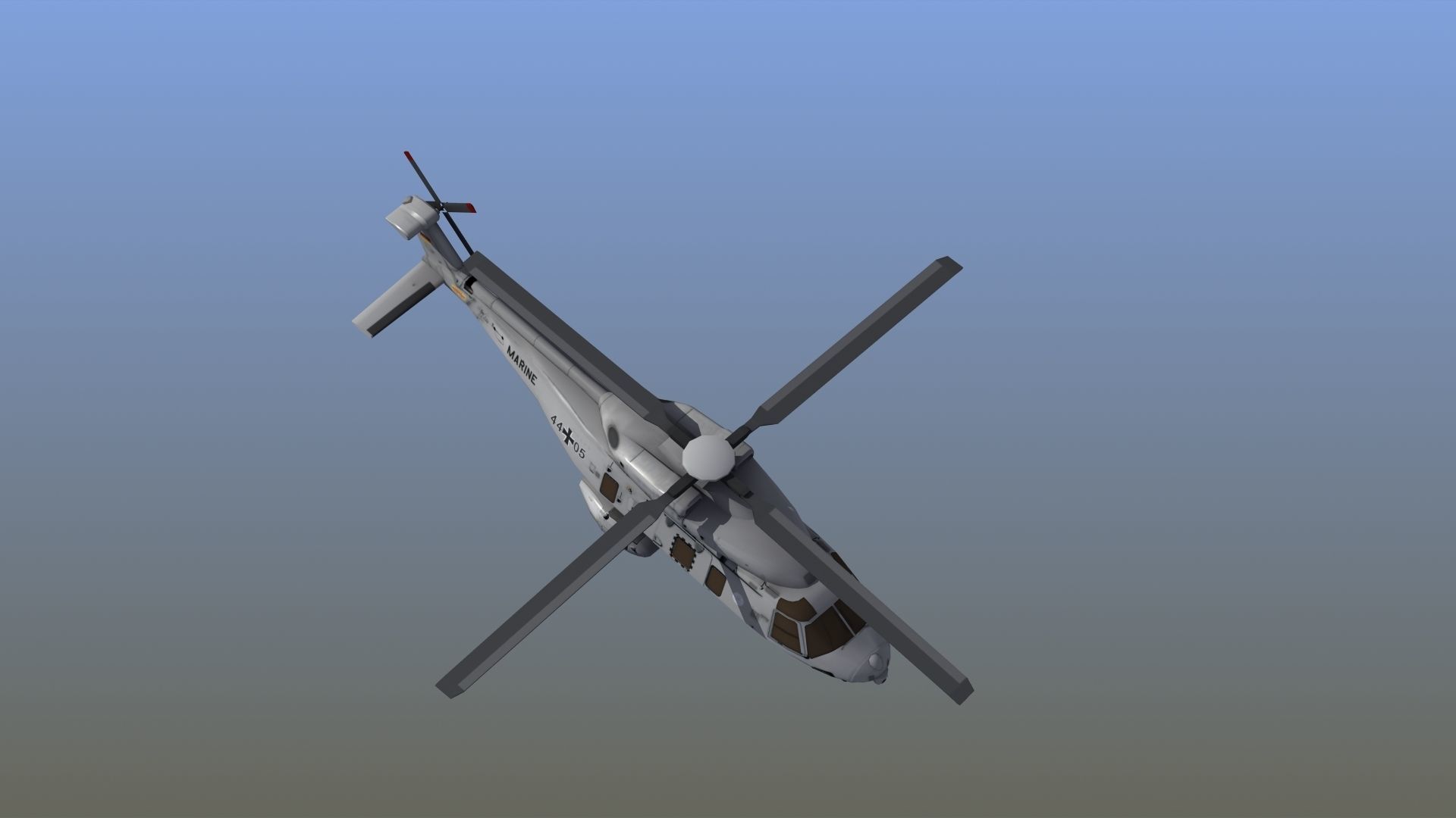 NH90 Helicopter LD1 Low-poly 3D model_19