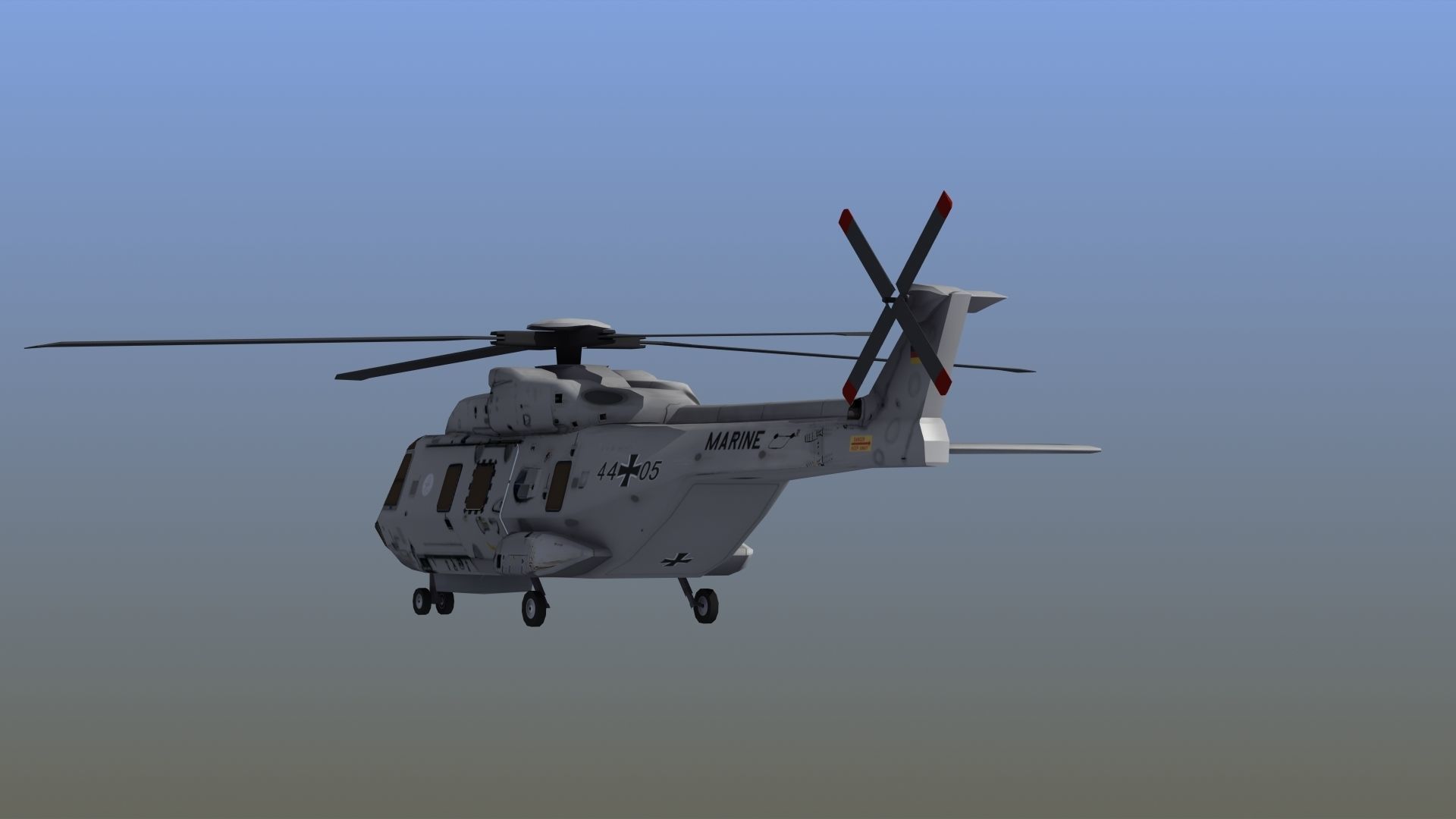 NH90 Helicopter LD1 Low-poly 3D model_4