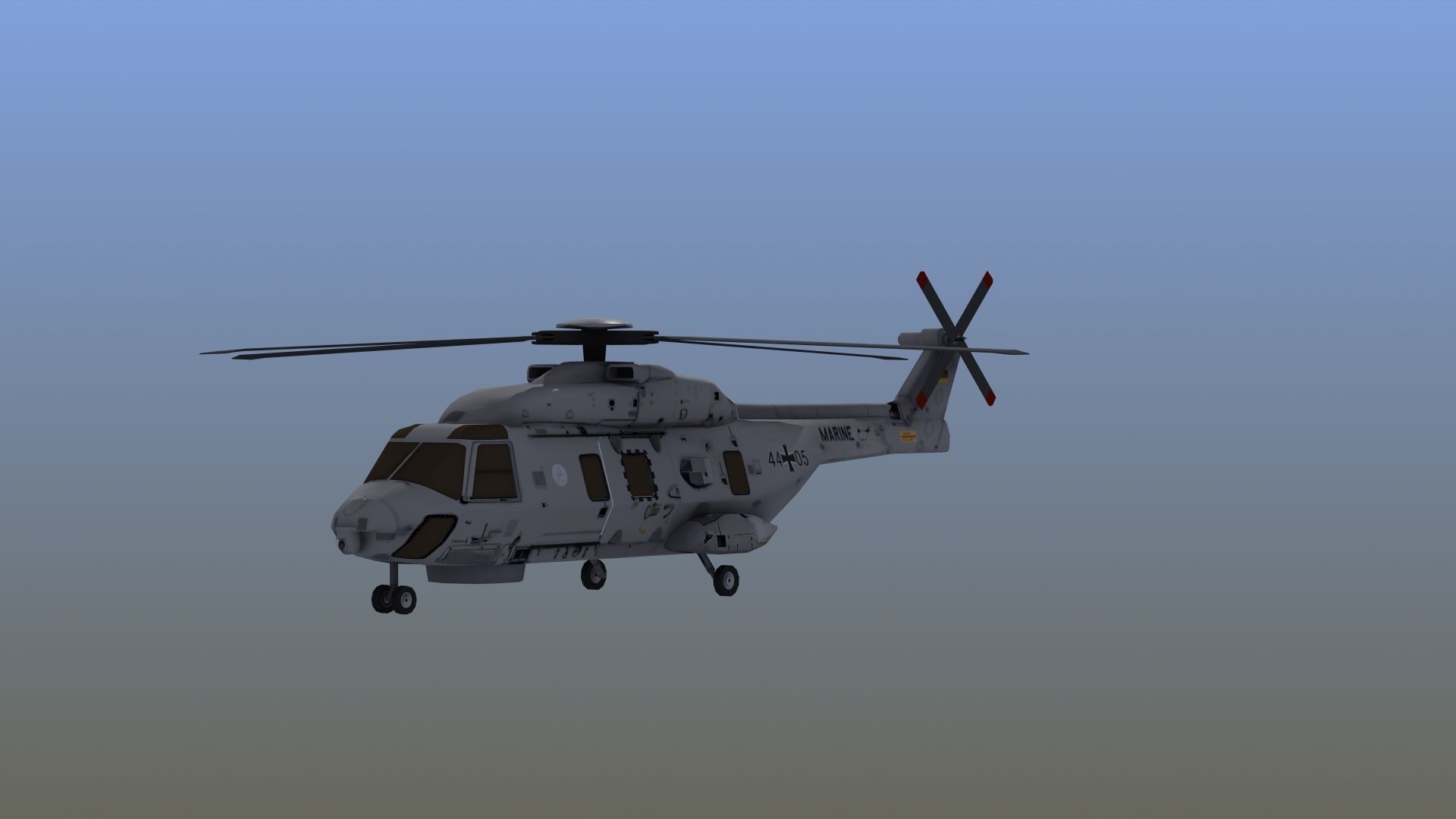 NH90 Helicopter LD1 Low-poly 3D model_11