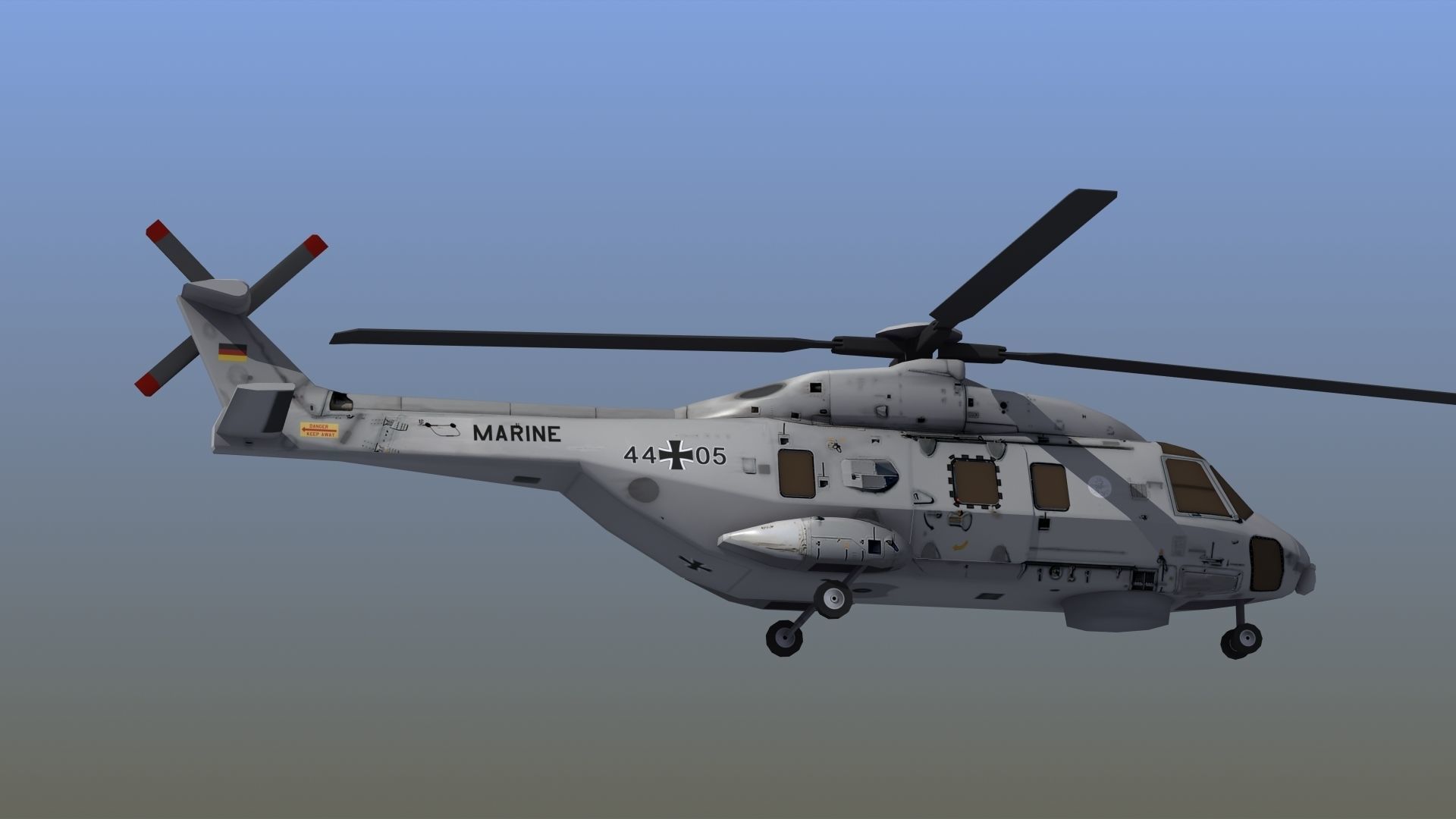 NH90 Helicopter LD1 Low-poly 3D model_7