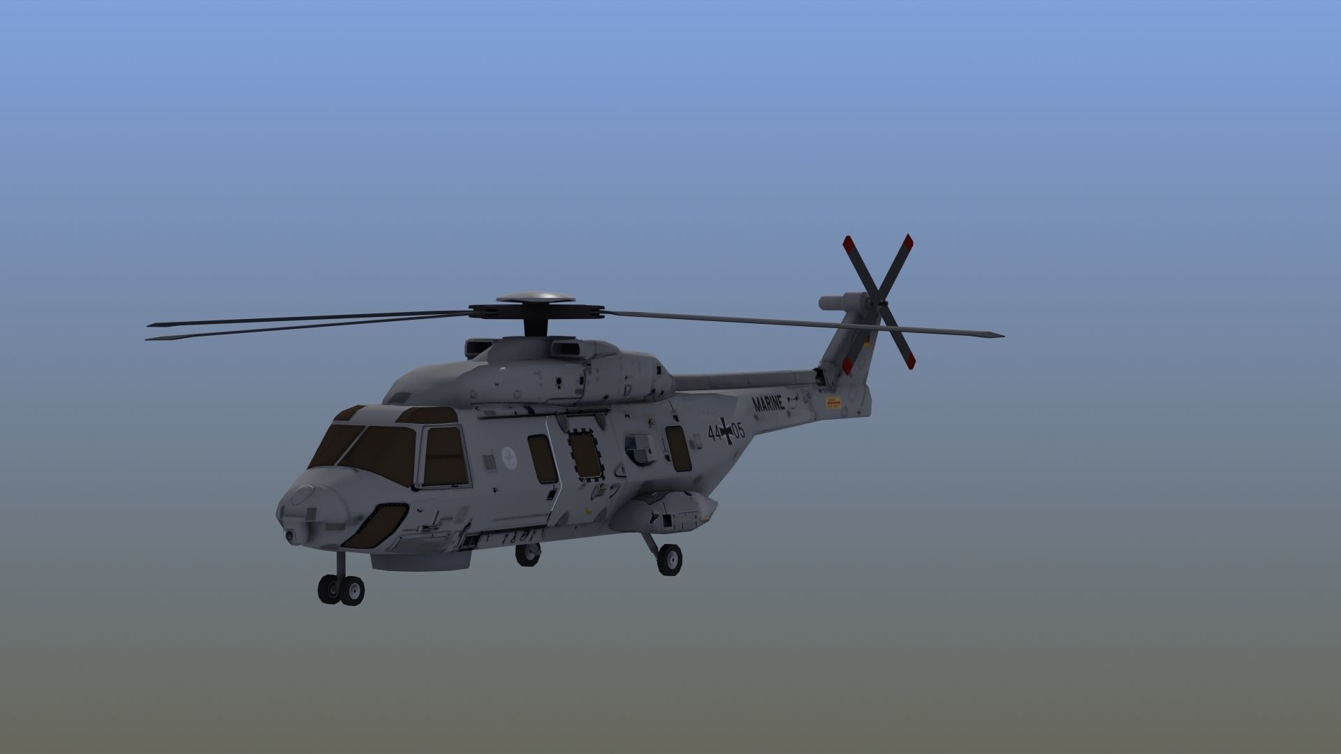 NH90 Helicopter LD1 Low-poly 3D model_15
