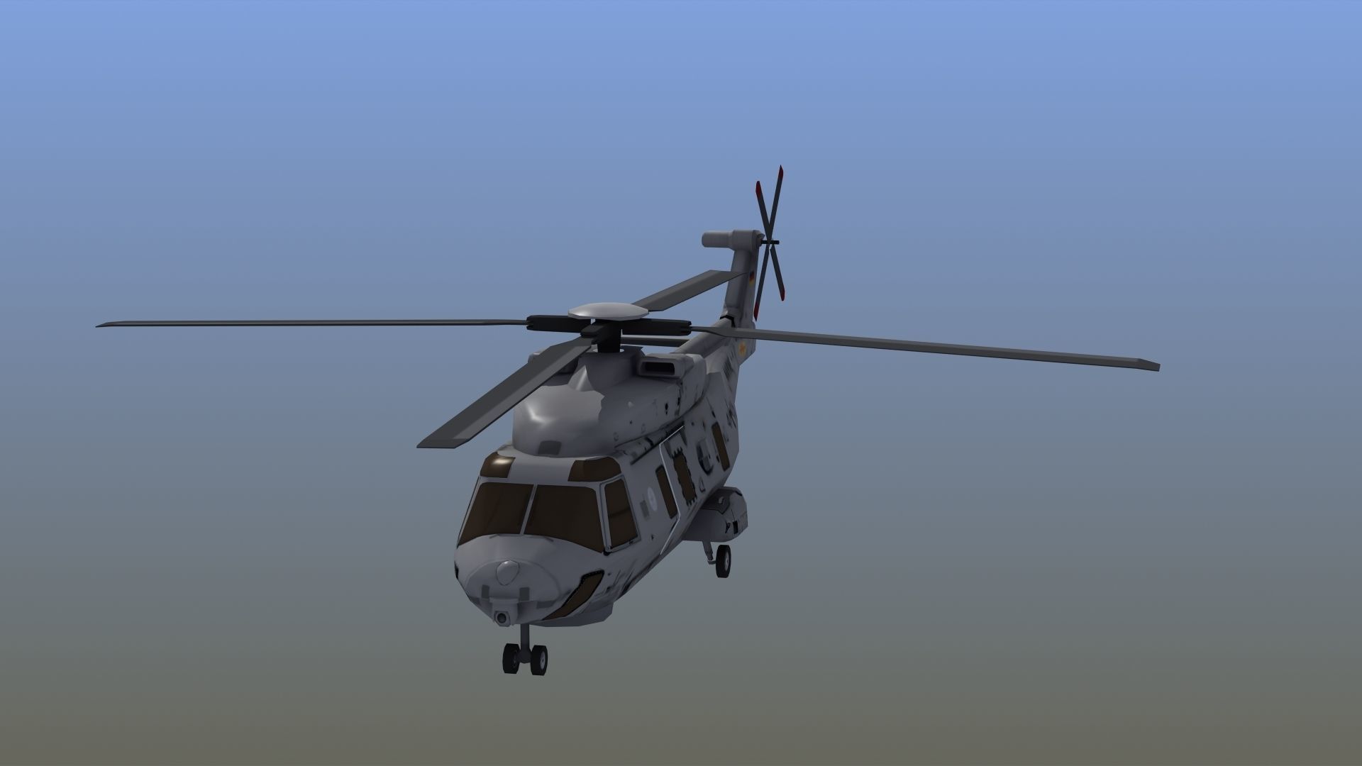 NH90 Helicopter LD1 Low-poly 3D model_14