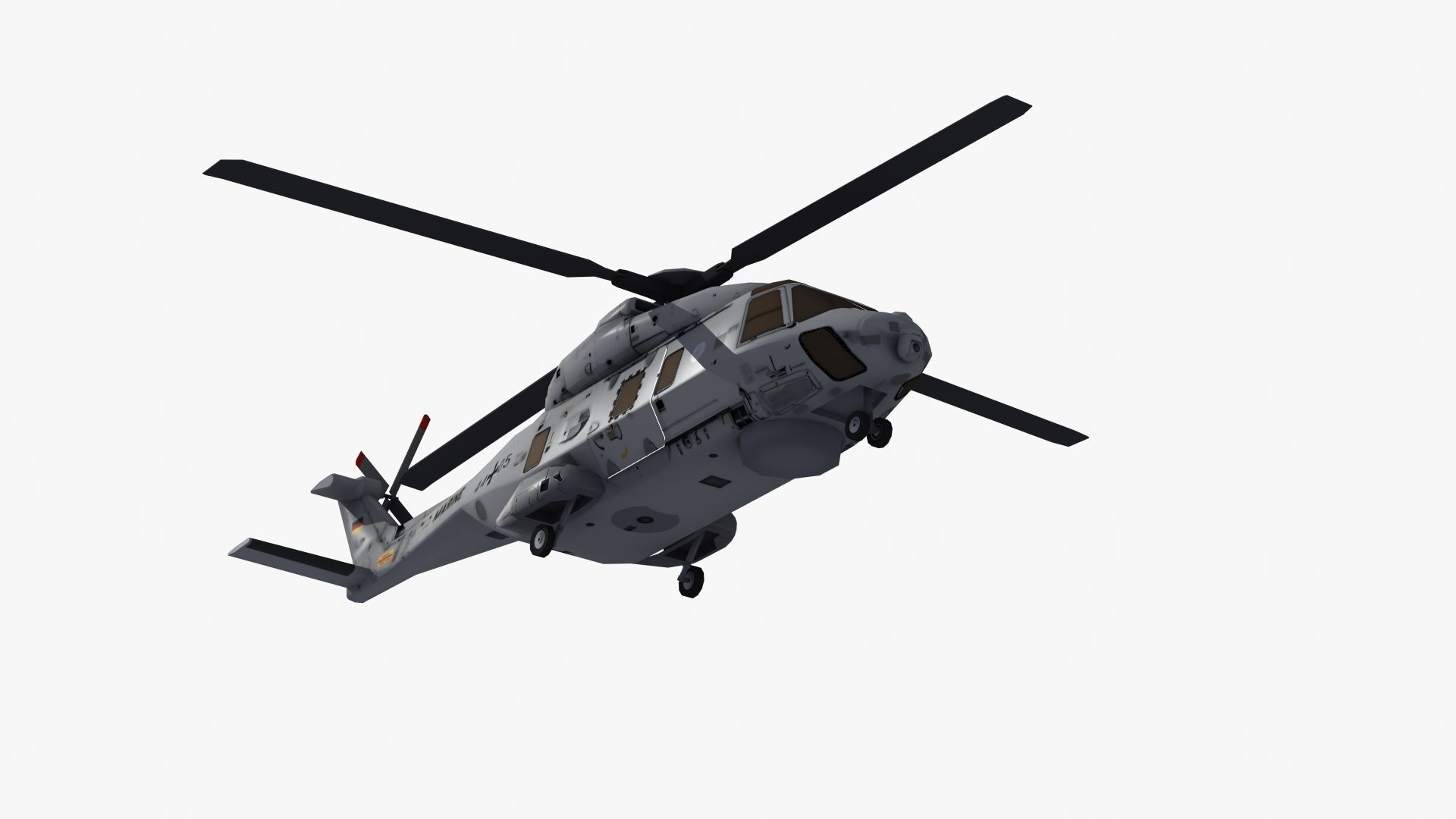 NH90 Helicopter LD1 Low-poly 3D model_37