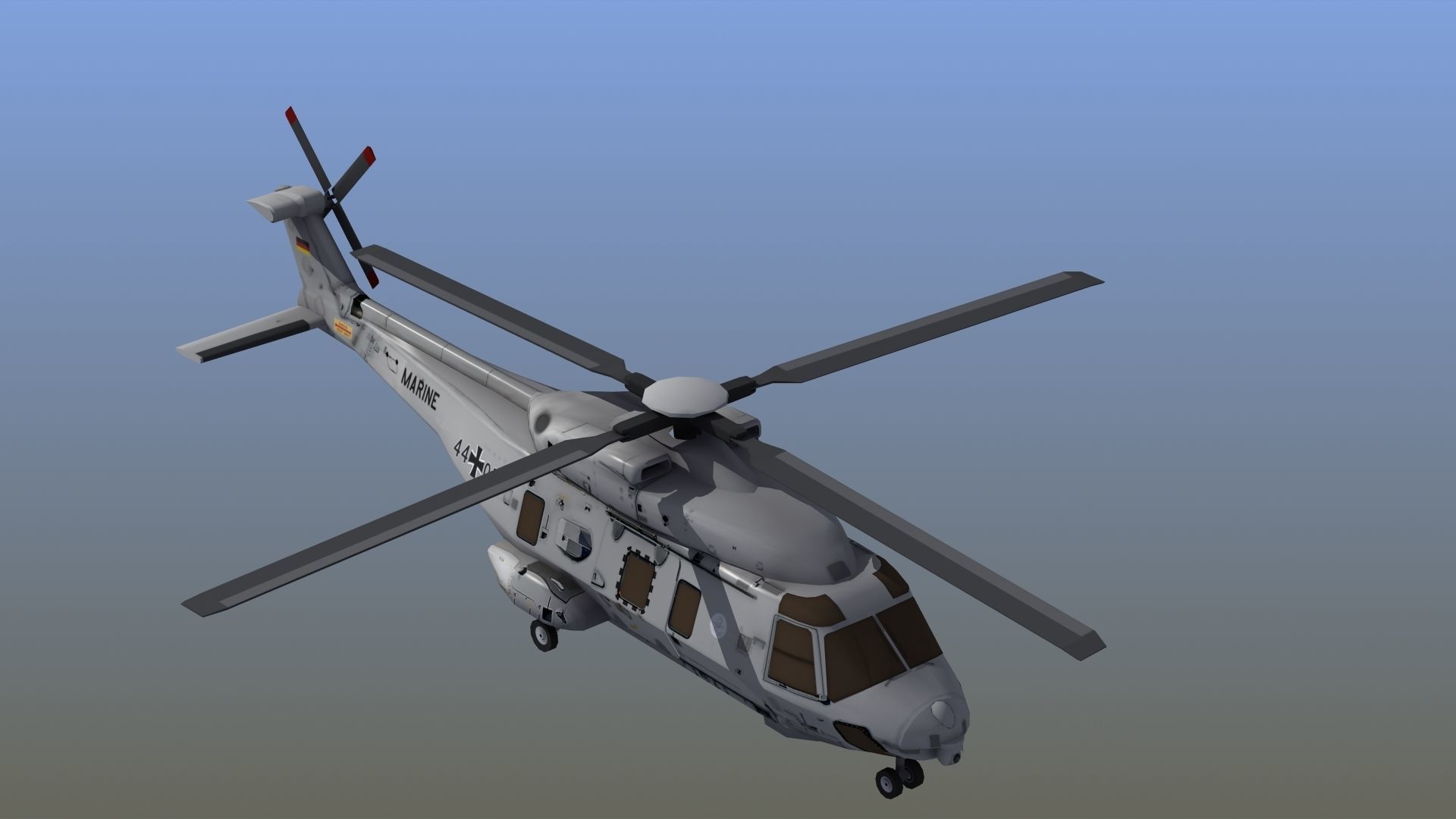 NH90 Helicopter LD1 Low-poly 3D model_18