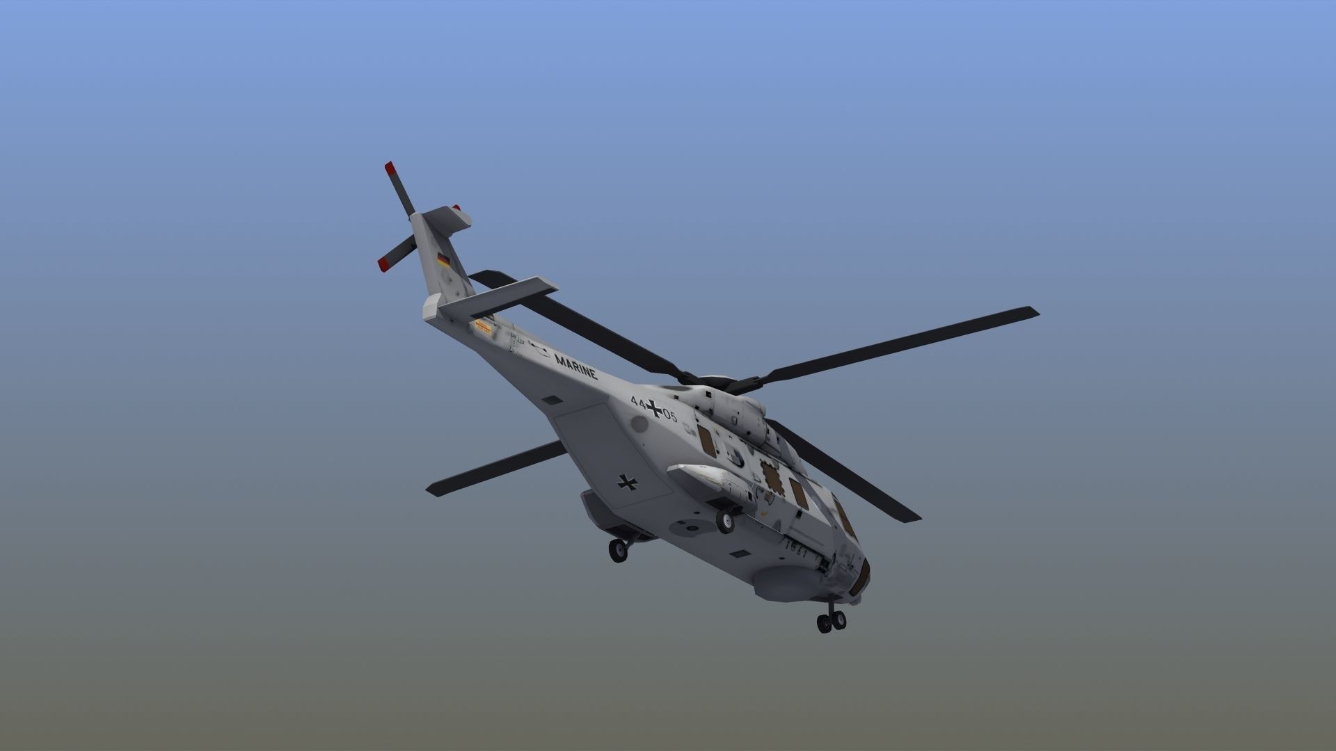 NH90 Helicopter LD1 Low-poly 3D model_6