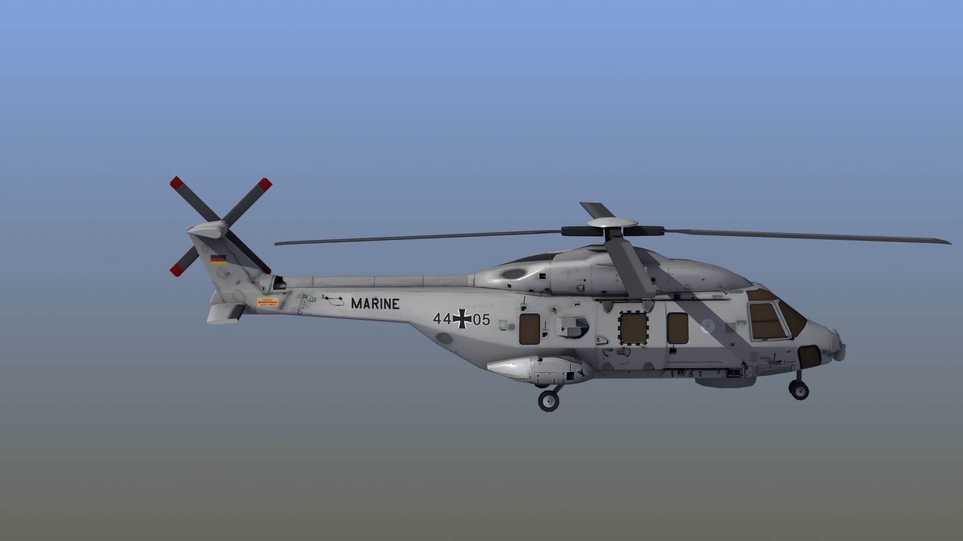 NH90 Helicopter LD1 Low-poly 3D model_9