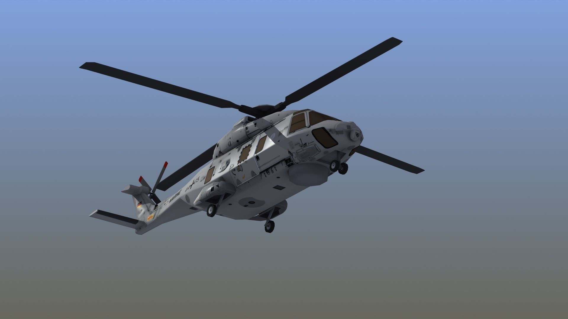 NH90 Helicopter LD1 Low-poly 3D model_17