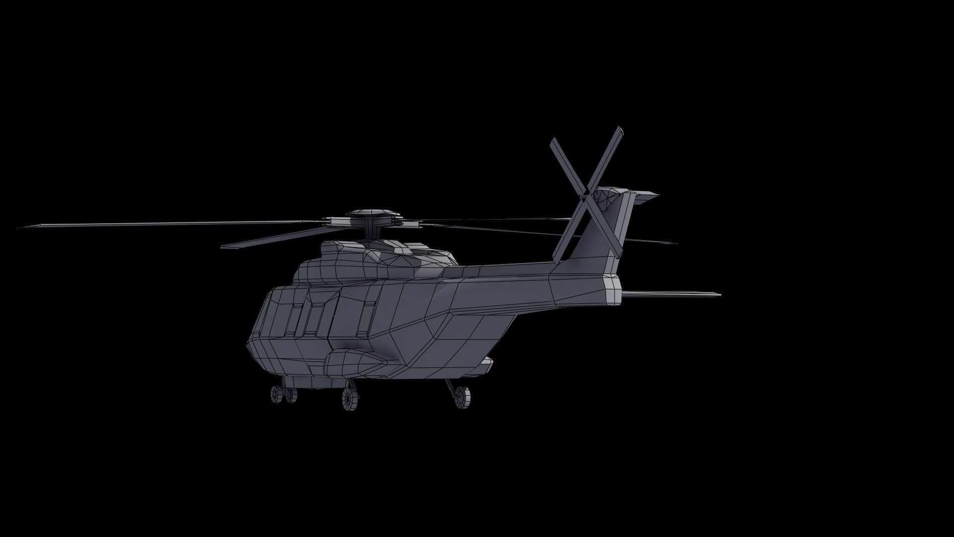 NH90 Helicopter LD1 Low-poly 3D model_44