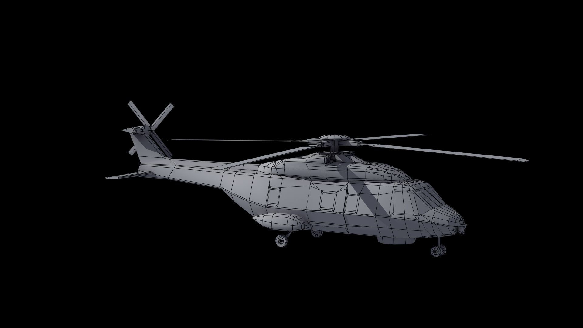 NH90 Helicopter LD1 Low-poly 3D model_48