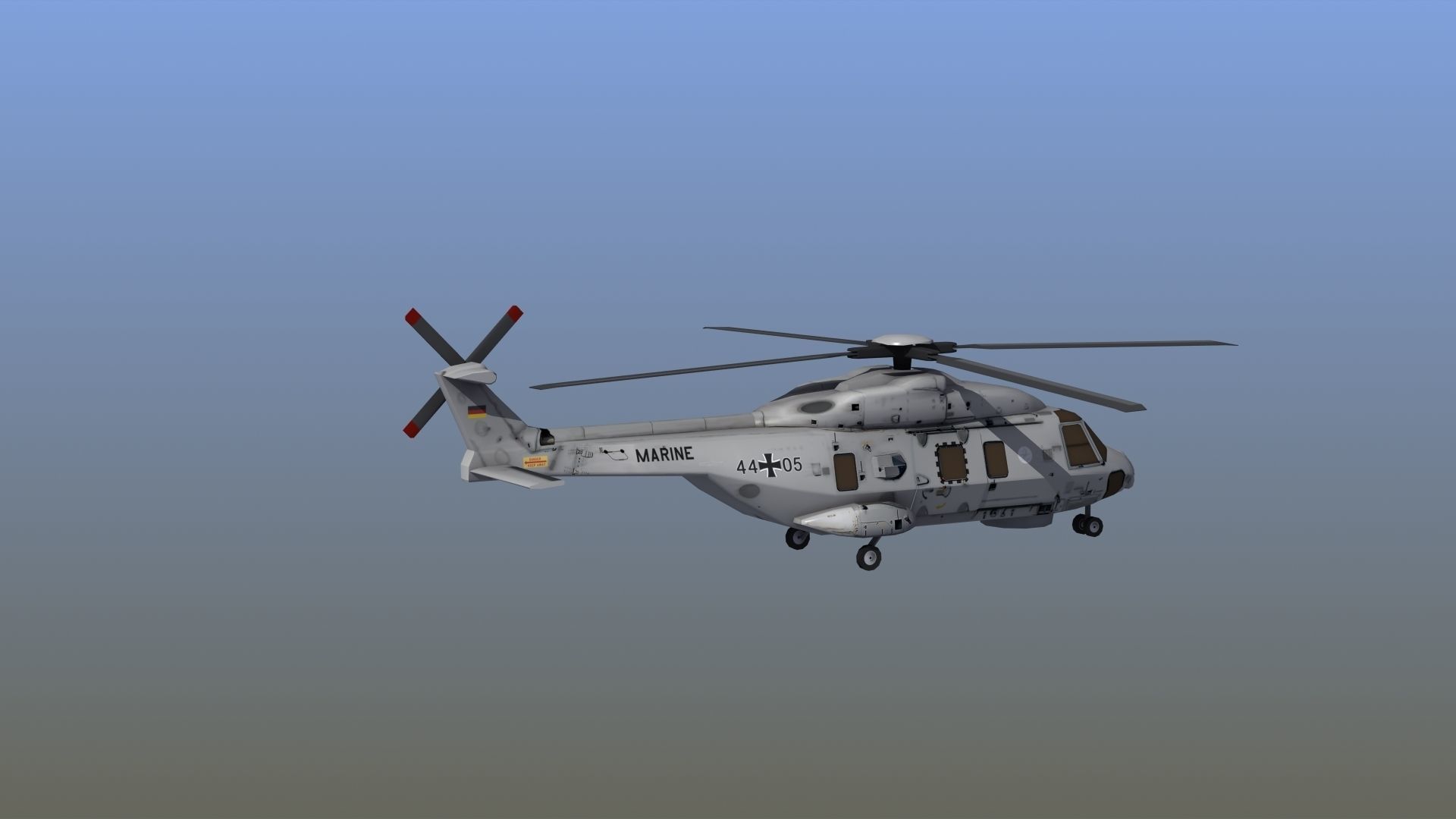 NH90 Helicopter LD1 Low-poly 3D model_10
