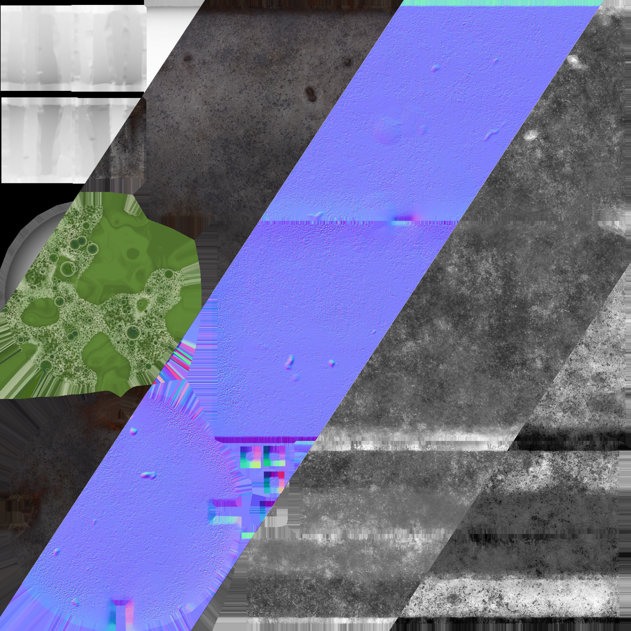 Cauldron Set with liquid in it Low-poly 3D model_16