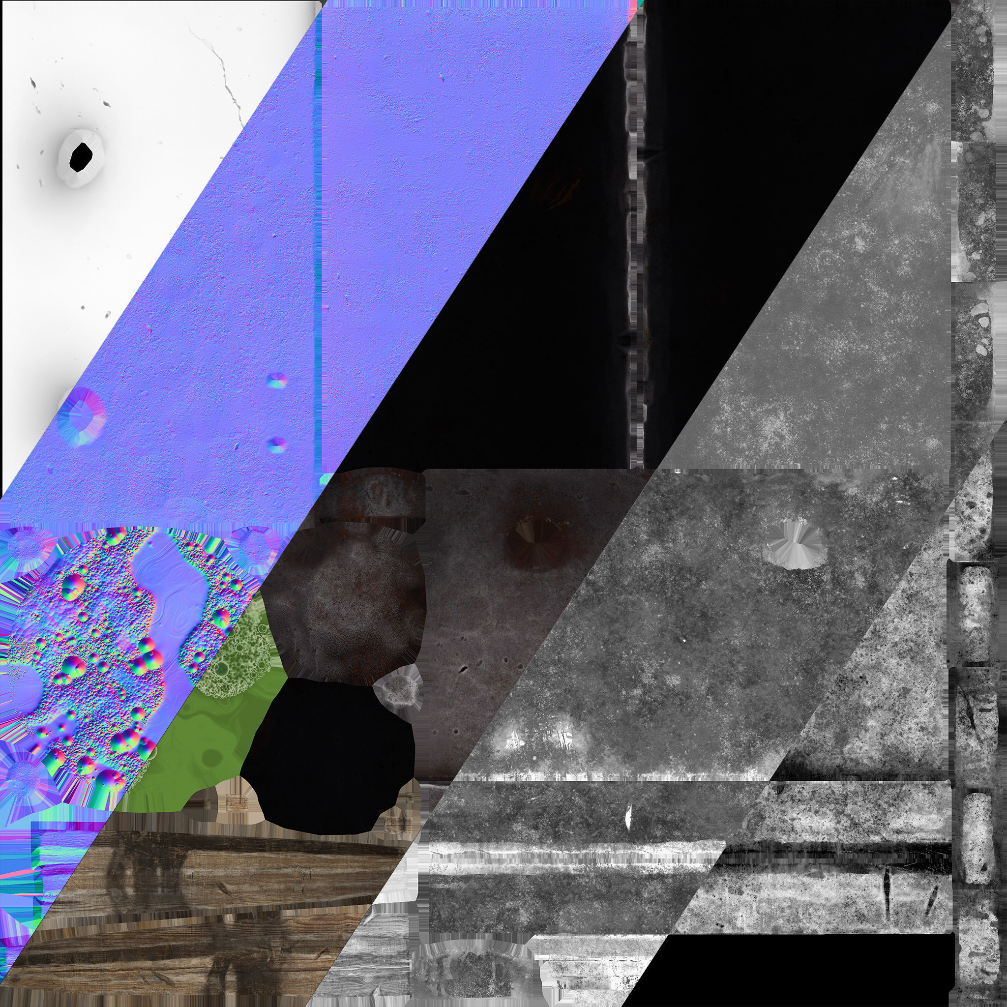 Cauldron Set with liquid in it Low-poly 3D model_14