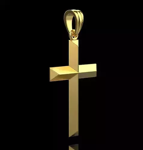 Gold cross with faces