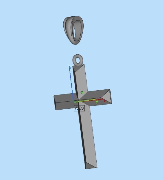 Gold cross with faces 3D print model_19