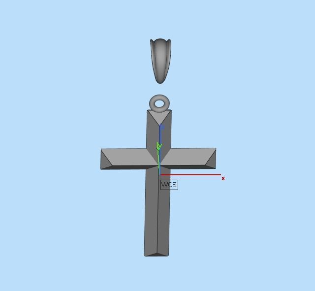 Gold cross with faces 3D print model_20