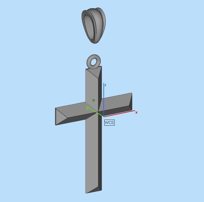 Gold cross with faces 3D print model_18