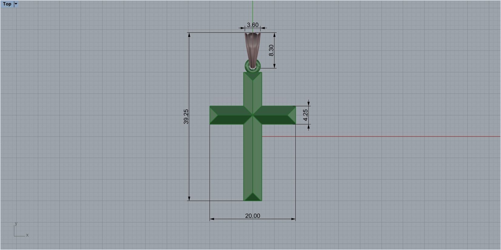 Gold cross with faces 3D print model_1