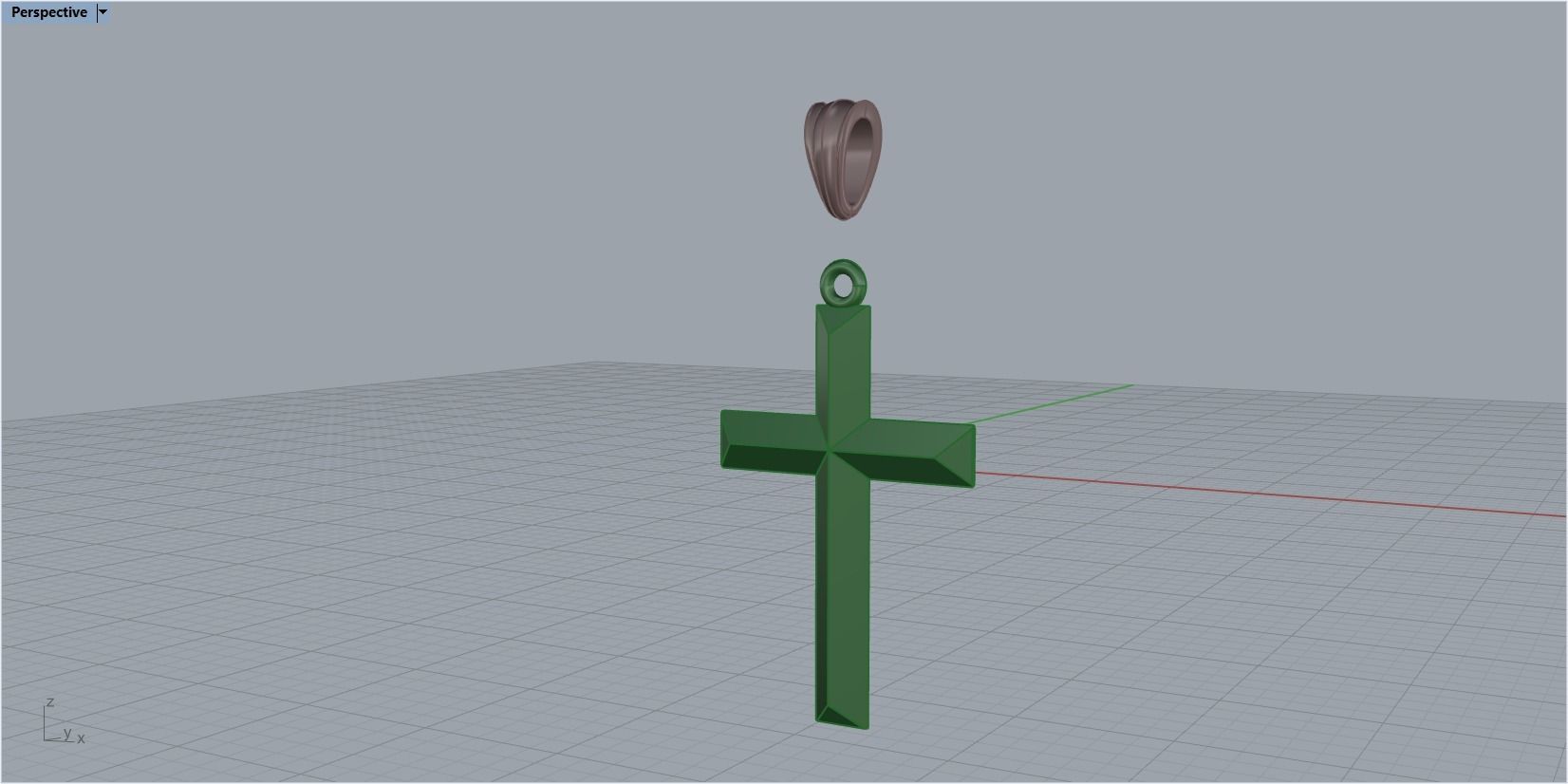 Gold cross with faces 3D print model_14