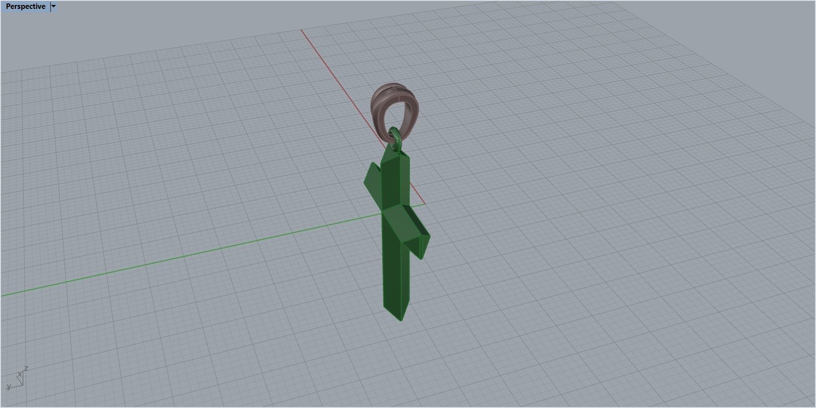 Gold cross with faces 3D print model_17