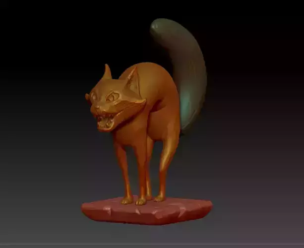 Hissing Cat Sculpture