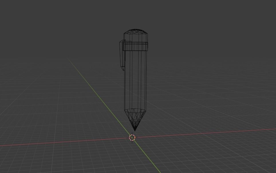 Low Poly Cartoon Pencil 3D model_3