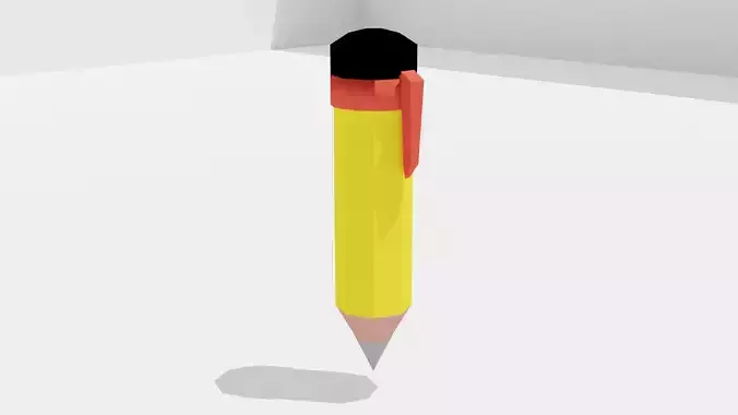 Low Poly Cartoon Pencil 3D model