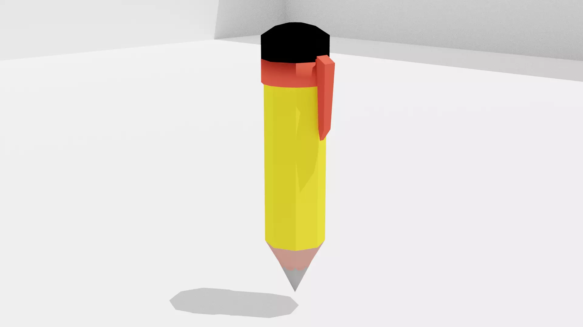 Low Poly Cartoon Pencil 3D model_0