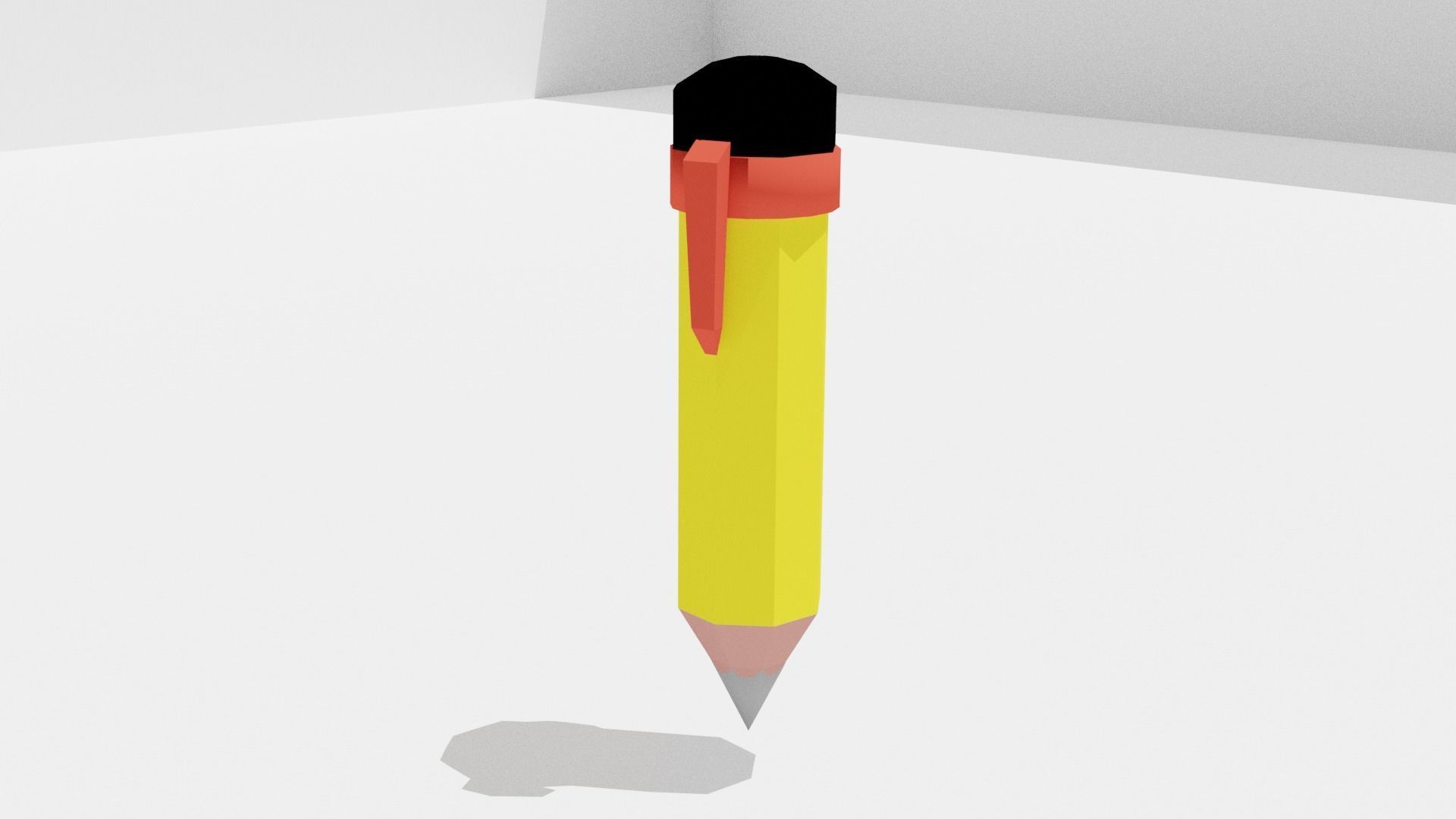 Low Poly Cartoon Pencil 3D model_1