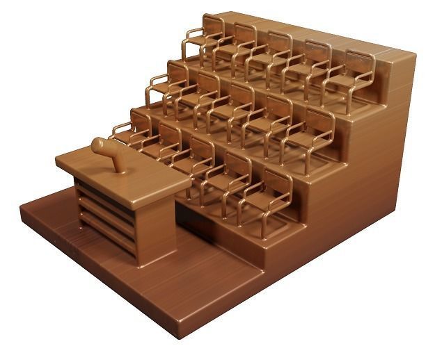 Wooden Classroom Toy 3D model_2