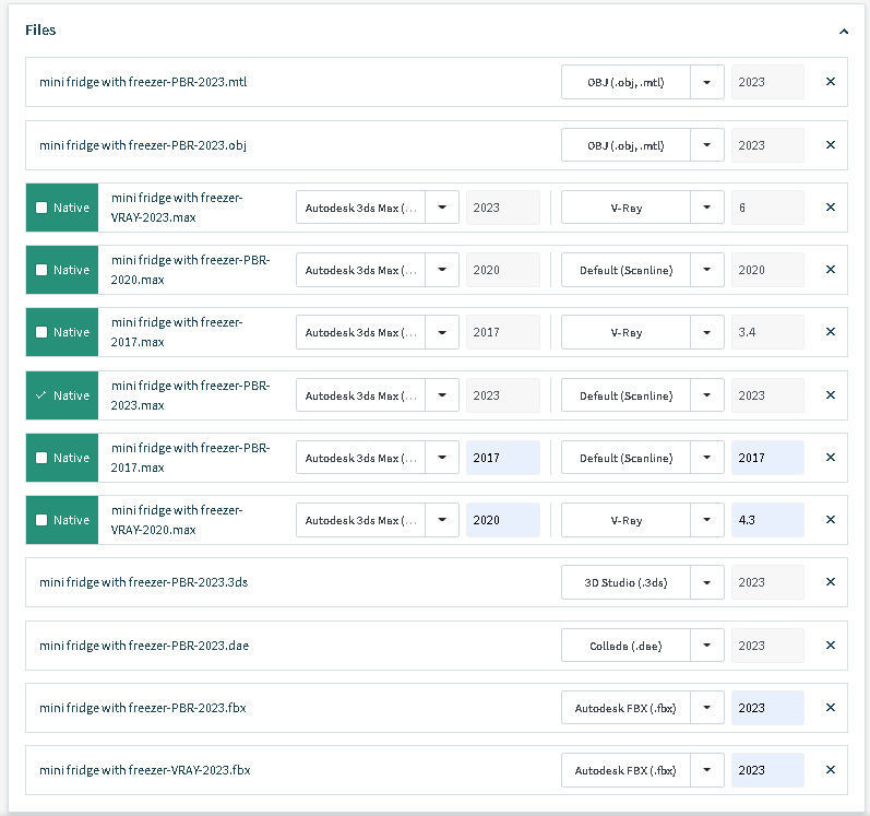 mini fridge with freezer 3D model_14