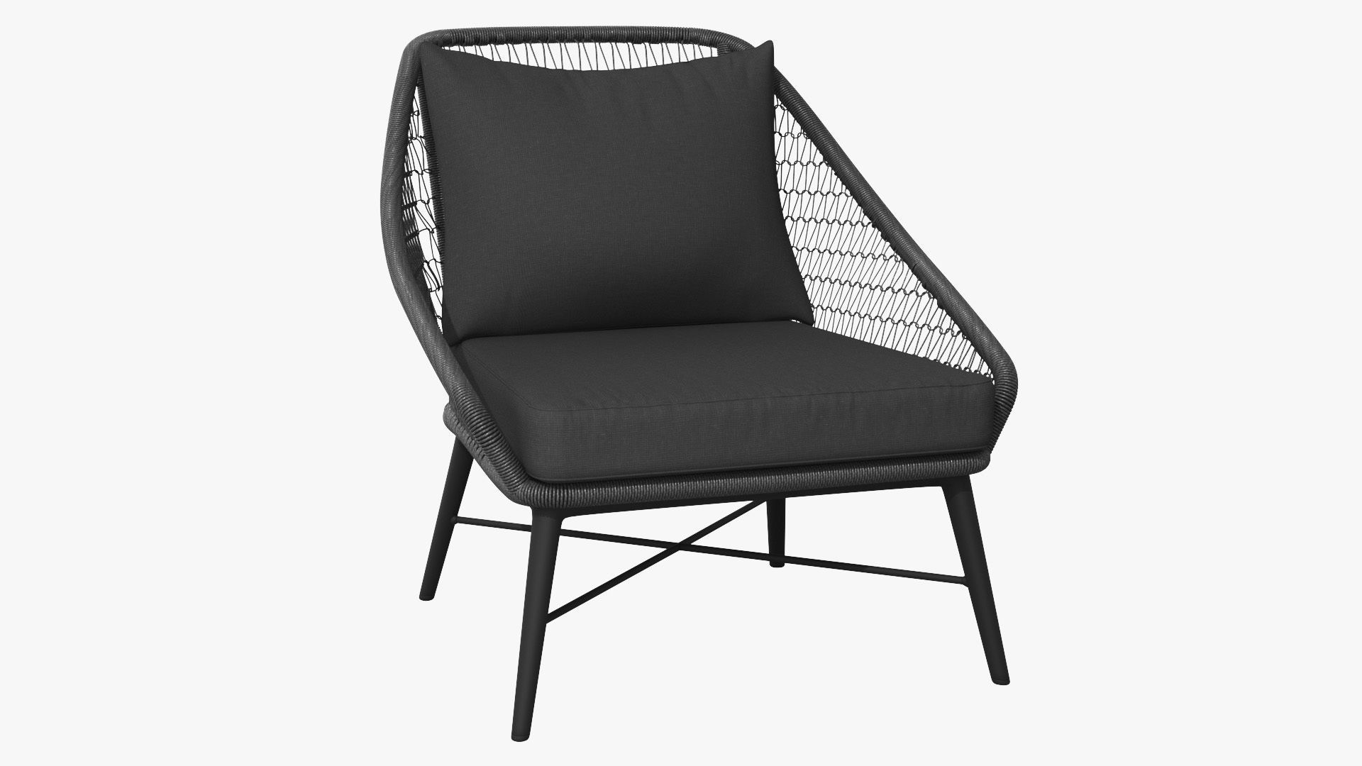 Tupo Slate Gray Lounge Chair Low-poly 3D model_31