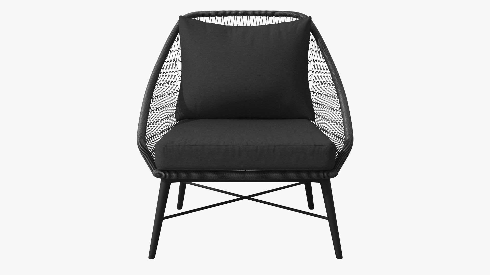 Tupo Slate Gray Lounge Chair Low-poly 3D model_2