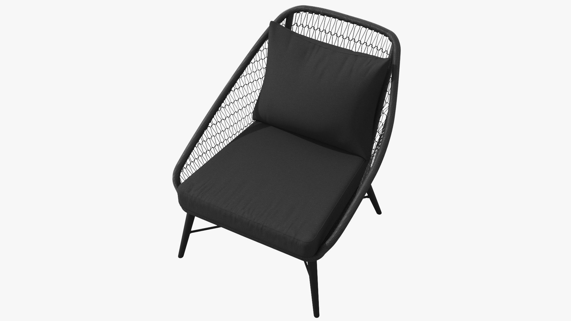 Tupo Slate Gray Lounge Chair Low-poly 3D model_4