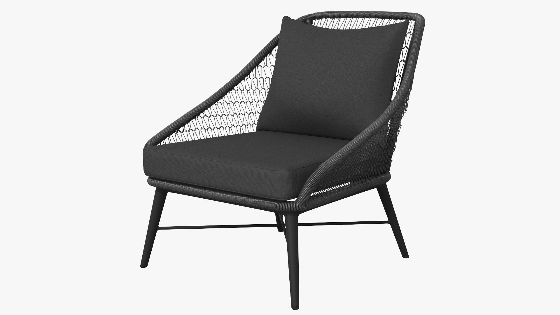 Tupo Slate Gray Lounge Chair Low-poly 3D model_29