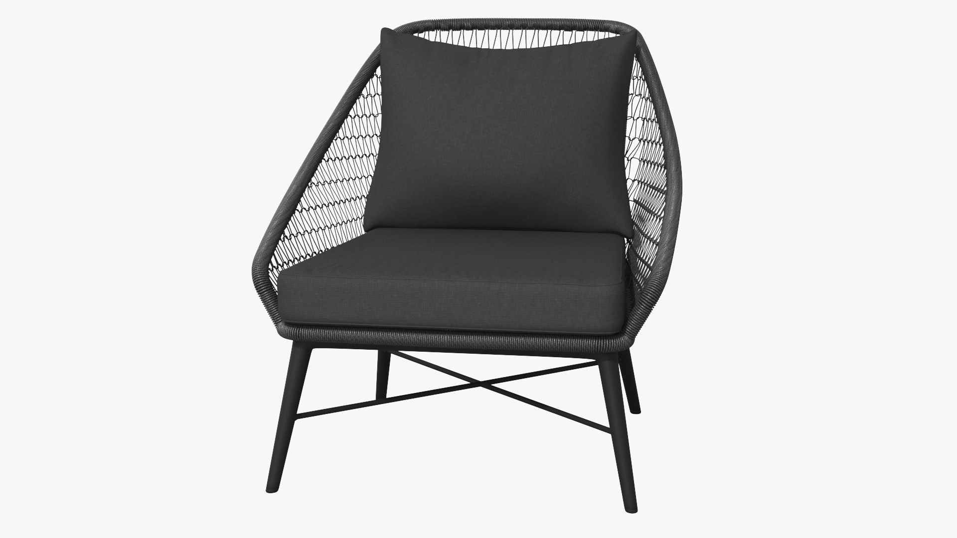 Tupo Slate Gray Lounge Chair Low-poly 3D model_30