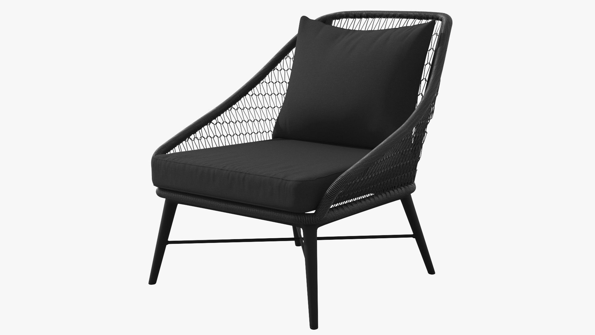 Tupo Slate Gray Lounge Chair Low-poly 3D model_1