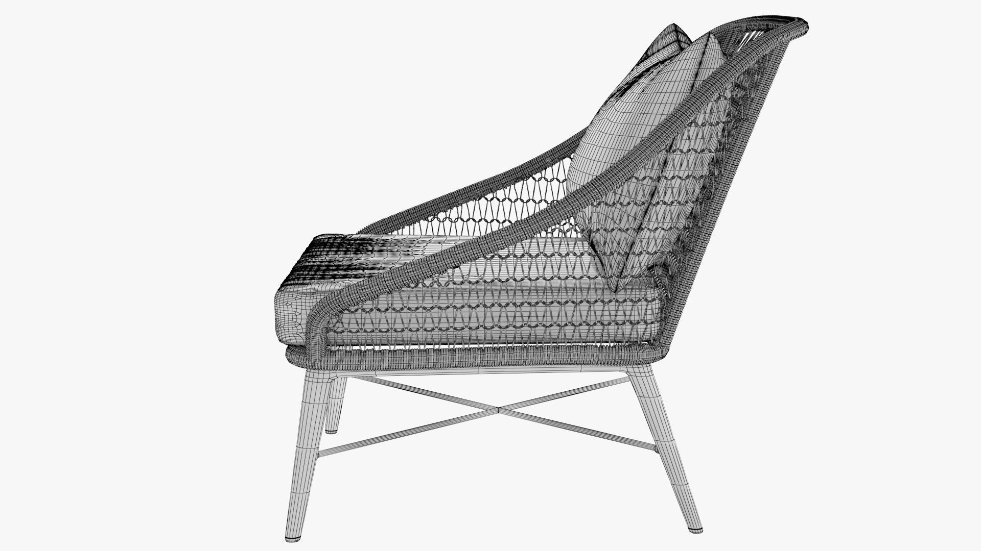 Tupo Slate Gray Lounge Chair Low-poly 3D model_14