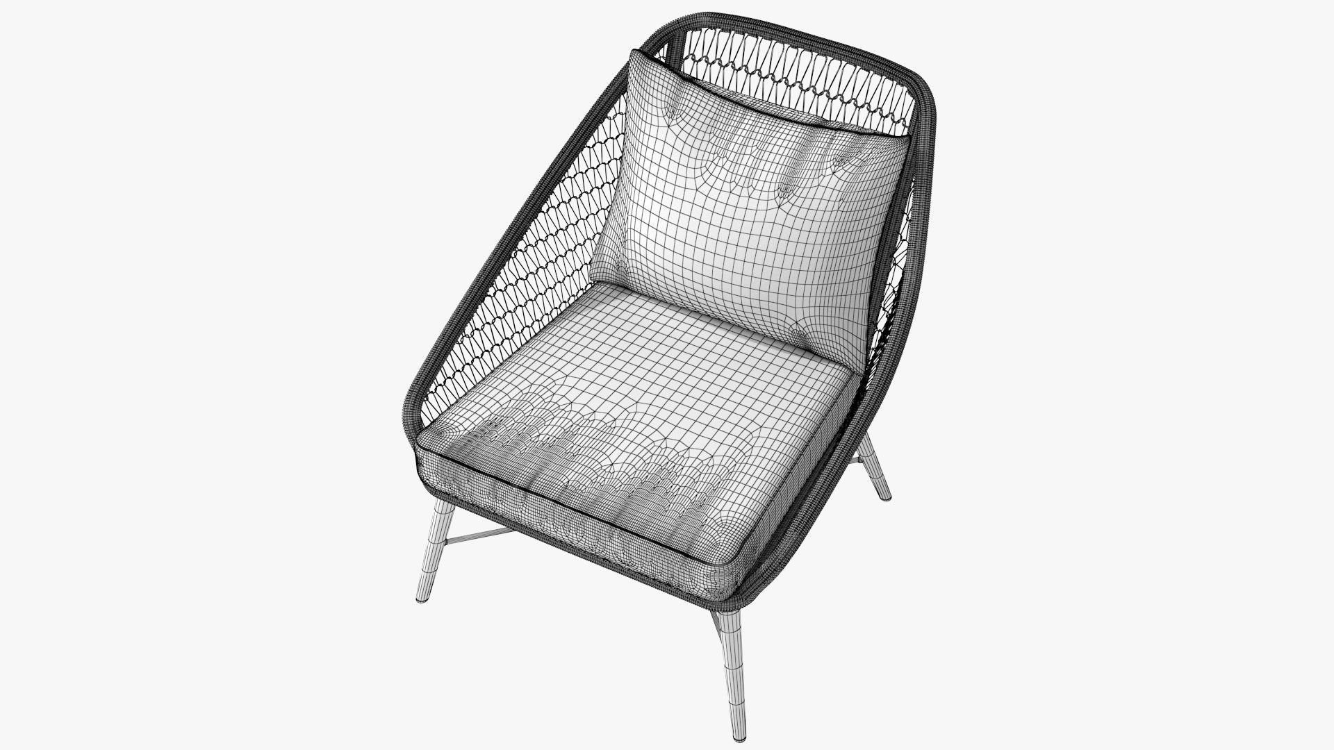 Tupo Slate Gray Lounge Chair Low-poly 3D model_15